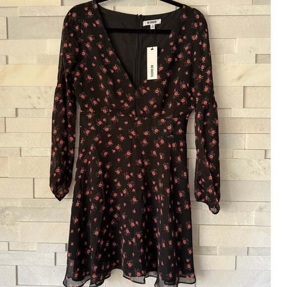 BB DAKOTA NWT Love in the Afternoon Long Sleeve Baby Doll Mini Dress 4 Y2k 90s - Picture 3 of 6